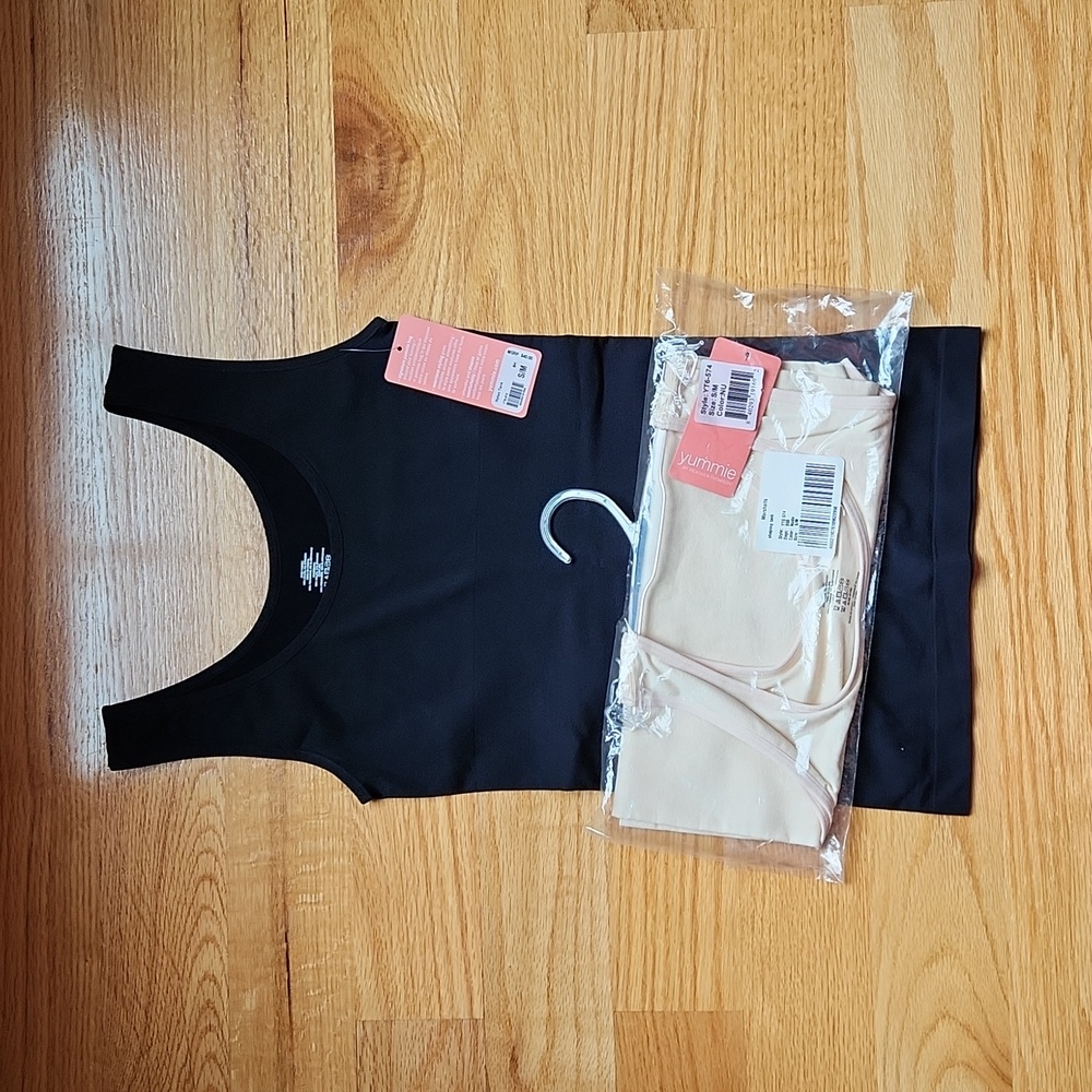 Yummie by Heather Thompson, Shaping Tank, Black & Nude, Lot of 2